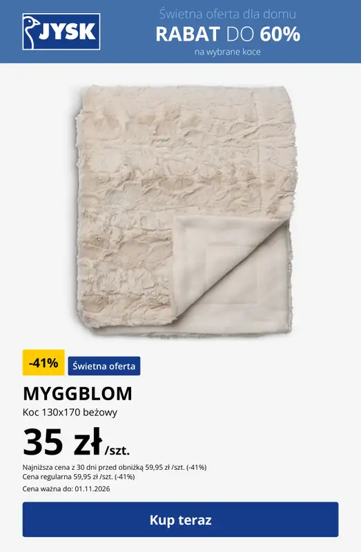 Jysk - gazetka promocyjna Świetna oferta dla domu Rabat do 60% od środy 28.10 do poniedziałku 02.11 - strona 13