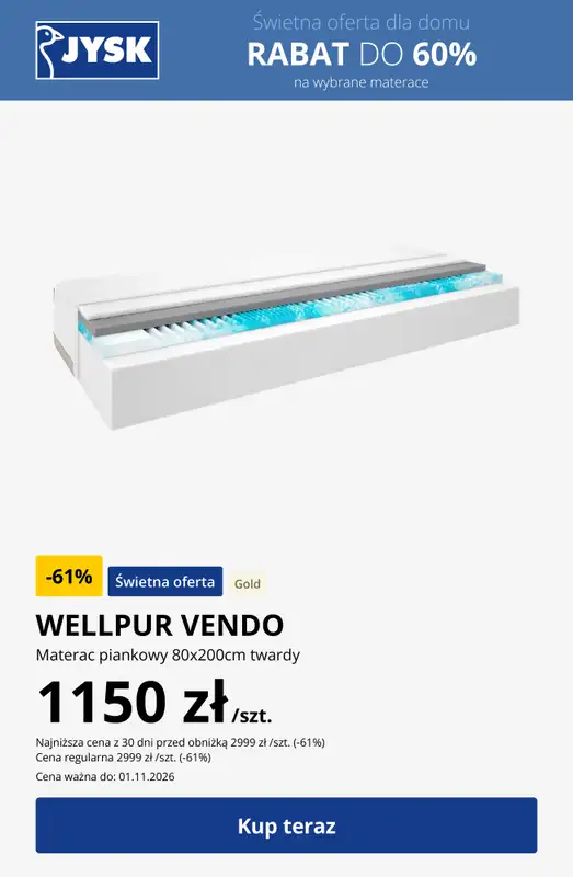 Jysk - gazetka promocyjna Świetna oferta dla domu Rabat do 60% od środy 28.10 do poniedziałku 02.11 - strona 15