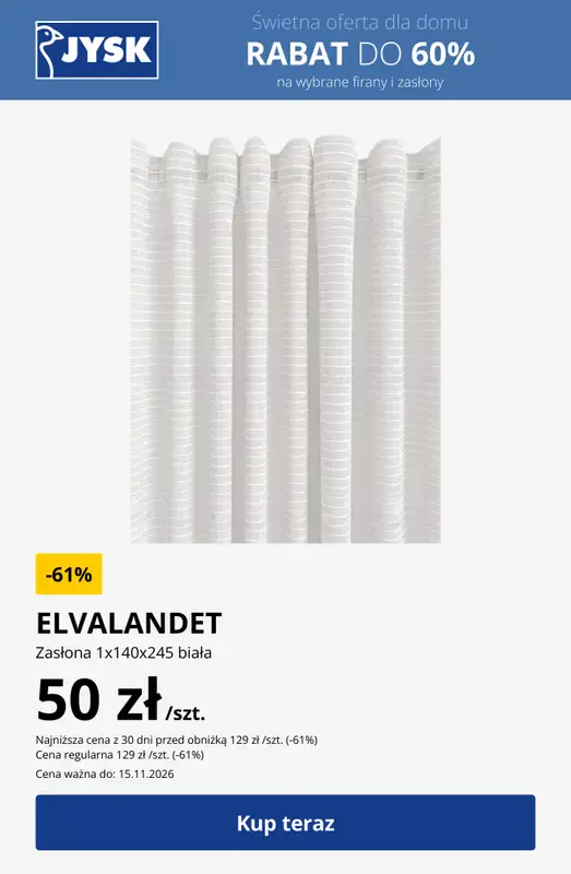 Jysk - gazetka promocyjna Świetna oferta dla domu Rabat do 60% od środy 28.10 do poniedziałku 02.11 - strona 23