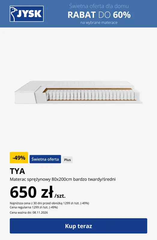Jysk - gazetka promocyjna Świetna oferta dla domu Rabat do 60% od środy 28.10 do poniedziałku 02.11 - strona 16