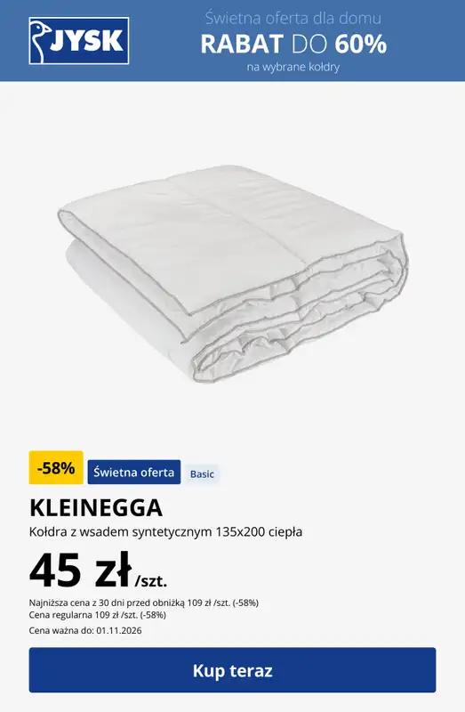 Jysk - gazetka promocyjna Świetna oferta dla domu Rabat do 60% od środy 28.10 do poniedziałku 02.11 - strona 9