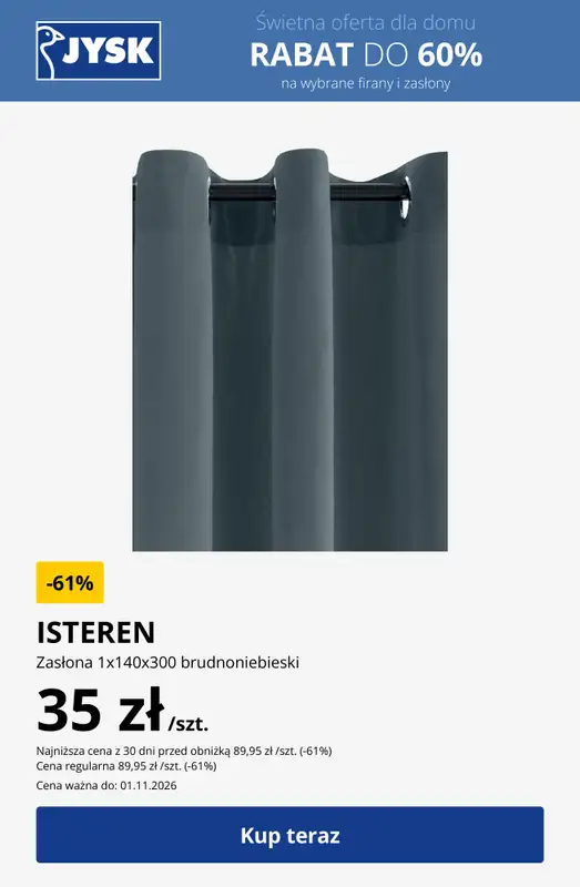 Jysk - gazetka promocyjna Świetna oferta dla domu Rabat do 60% od środy 28.10 do poniedziałku 02.11 - strona 24