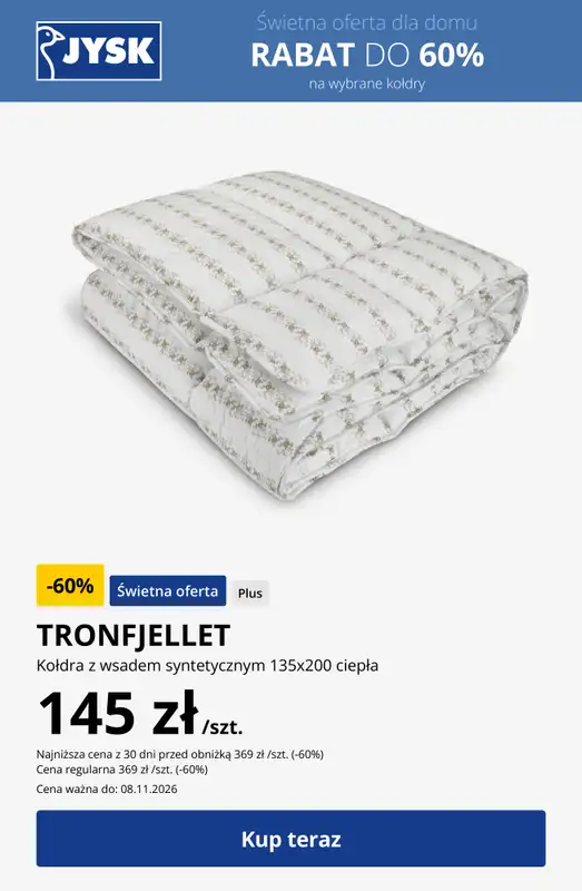 Jysk - gazetka promocyjna Świetna oferta dla domu Rabat do 60% od środy 28.10 do poniedziałku 02.11 - strona 8