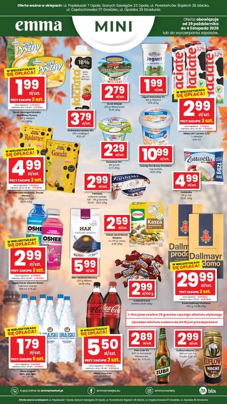 emma MARKET - gazetka promocyjna Oferta spożywcza Emma Mini od czwartku 29.10 do środy 04.11