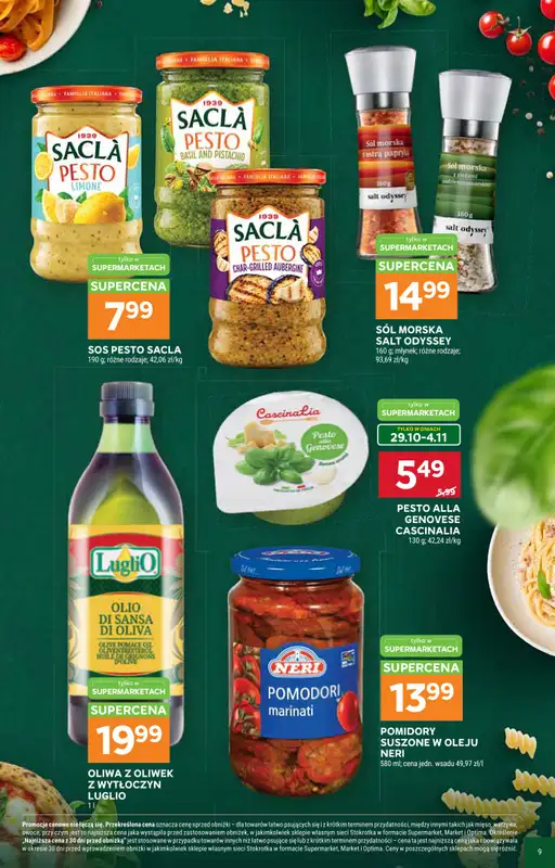 Stokrotka - gazetka promocyjna Włochy od kuchni od czwartku 29.10 do środy 18.11 - strona 9
