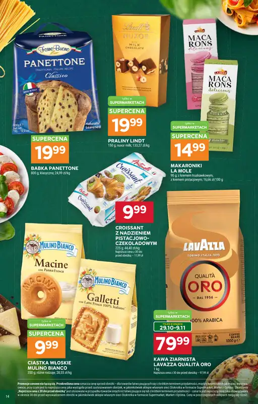 Stokrotka - gazetka promocyjna Włochy od kuchni od czwartku 29.10 do środy 18.11 - strona 14