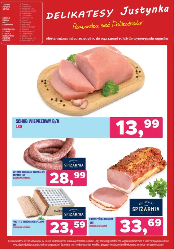 Delikatesy Justynka - gazetka promocyjna Gazetka od czwartku 29.10 do środy 04.11 - strona 4