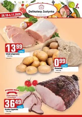 Delikatesy Justynka - gazetka promocyjna Gazetka od czwartku 29.10 do środy 04.11