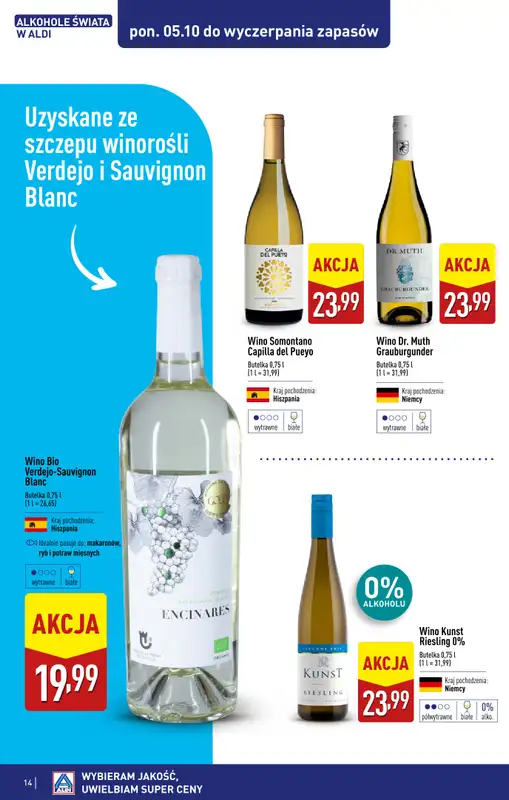 Aldi - gazetka promocyjna Świat alkoholi od poniedziałku 05.10 do soboty 31.10 - strona 16