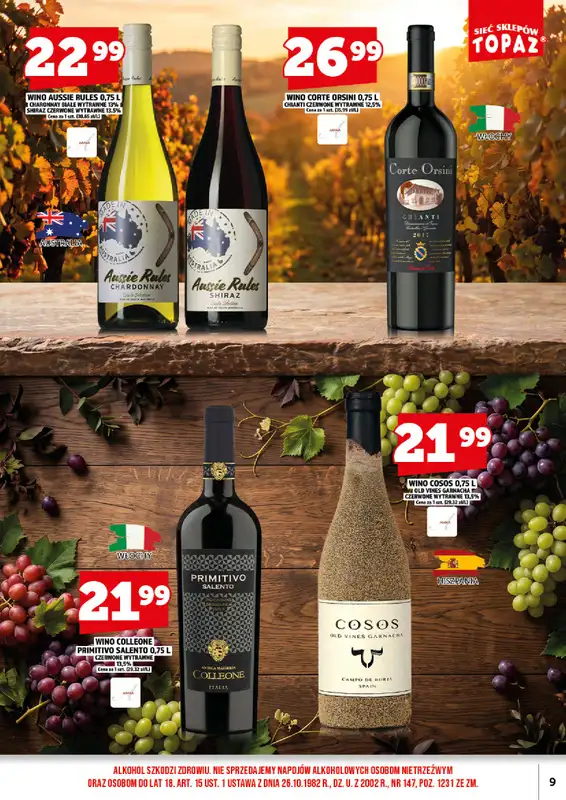 TOPAZ - gazetka promocyjna Ulotka alkoholowa od niedzieli 01.11 do niedzieli 15.11 - strona 9