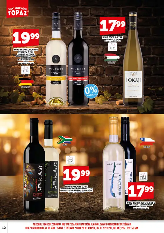 TOPAZ - gazetka promocyjna Ulotka alkoholowa od niedzieli 01.11 do niedzieli 15.11 - strona 10