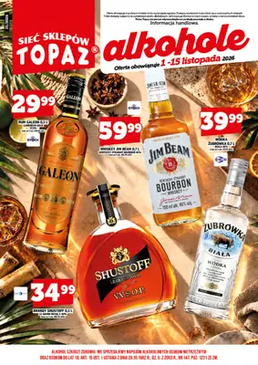 TOPAZ - gazetka promocyjna Ulotka alkoholowa od niedzieli 01.11 do niedzieli 15.11