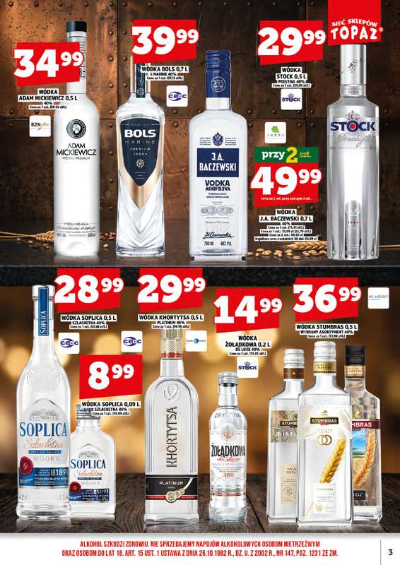 TOPAZ - gazetka promocyjna Ulotka alkoholowa od niedzieli 01.11 do niedzieli 15.11 - strona 3