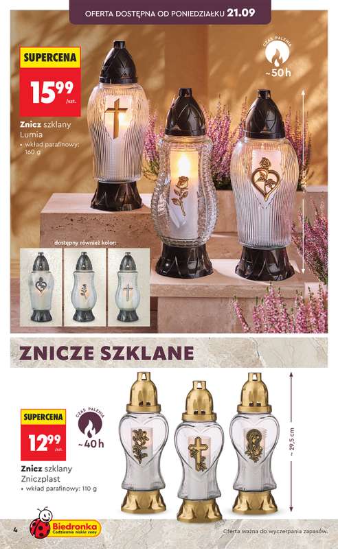 Biedronka - gazetka promocyjna Znicze, wkłady i kwiaty od wtorku 29.09 do soboty 31.10 - strona 8
