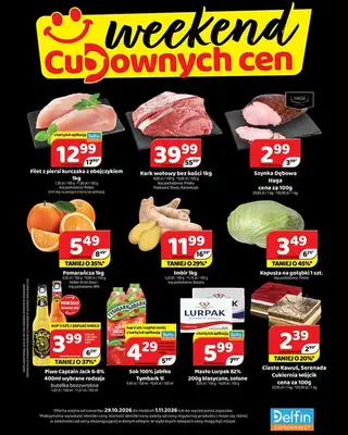 Delfin - gazetka promocyjna Weekend cudownych cen od czwartku 29.10 do niedzieli 01.11