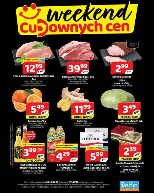 Delfin - gazetka promocyjna Weekend cudownych cen od czwartku 29.10 do niedzieli 01.11