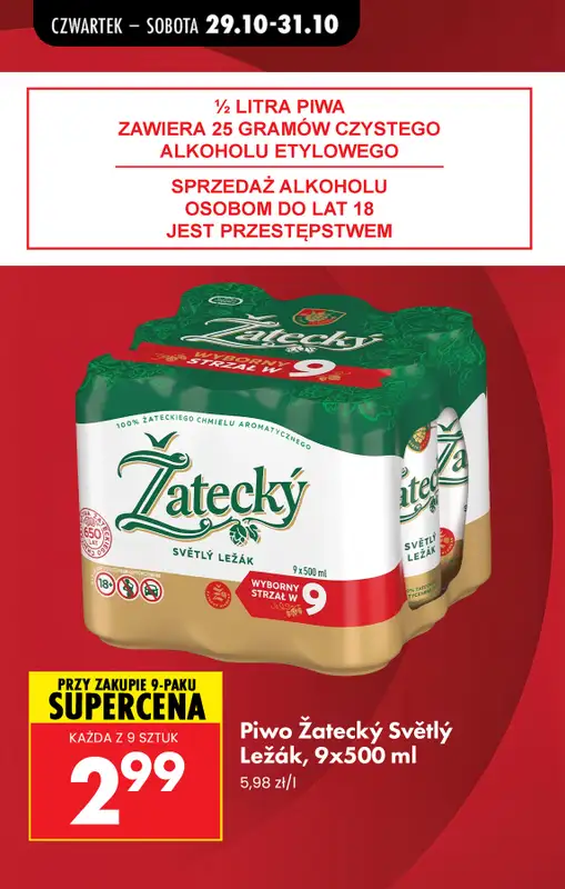 Biedronka - gazetka promocyjna Najlepsze oferty na PIWO! od czwartku 29.10 do soboty 31.10 - strona 3