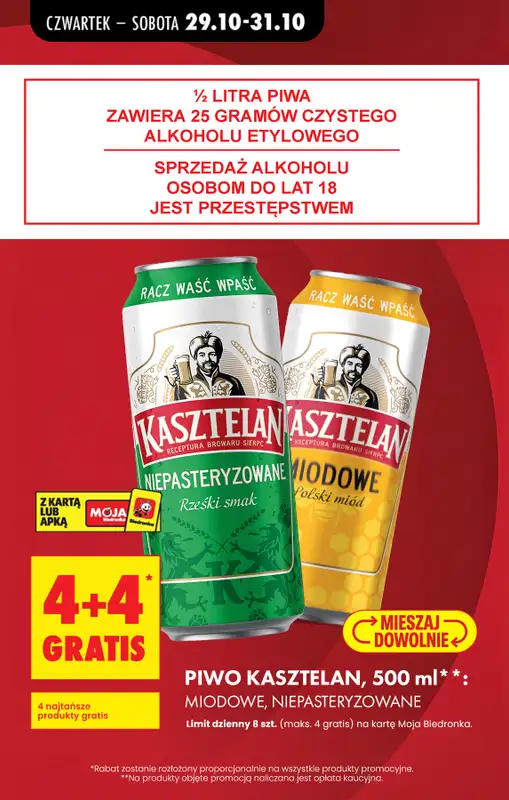 Biedronka - gazetka promocyjna Najlepsze oferty na PIWO! od czwartku 29.10 do soboty 31.10 - strona 4