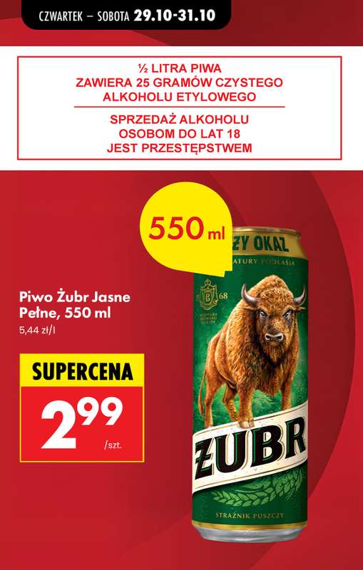 Biedronka - gazetka promocyjna Najlepsze oferty na PIWO! od czwartku 29.10 do soboty 31.10 - strona 9