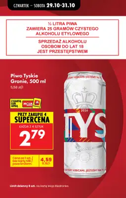 Biedronka - gazetka promocyjna Najlepsze oferty na PIWO! od czwartku 29.10 do soboty 31.10 - strona 8