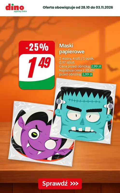 Dino - gazetka promocyjna Super promocje na Halloween! od czwartku 29.10 do wtorku 03.11 - strona 10