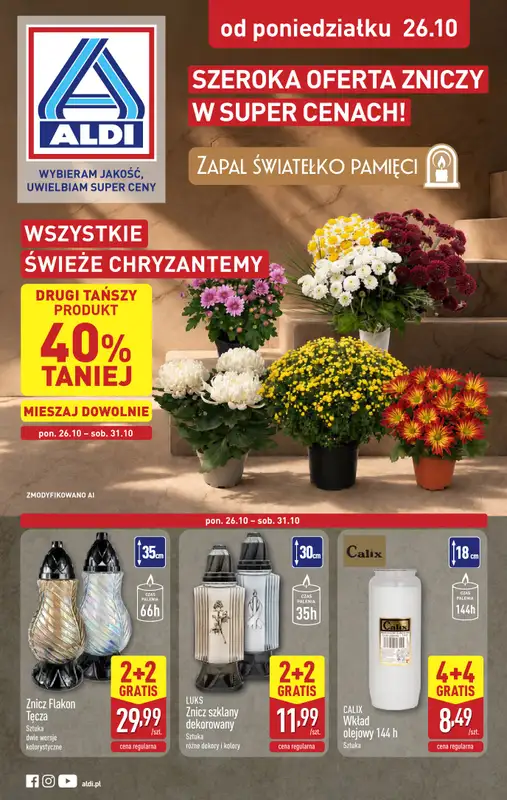 Aldi - gazetka promocyjna Światełko pamięci  