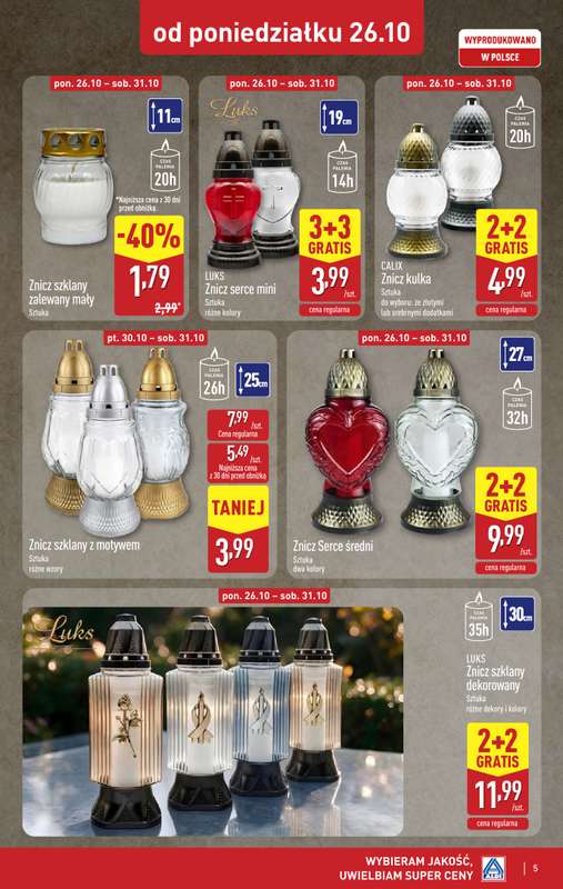 Aldi - gazetka promocyjna Światełko pamięci od poniedziałku 26.10 do soboty 31.10 - strona 5