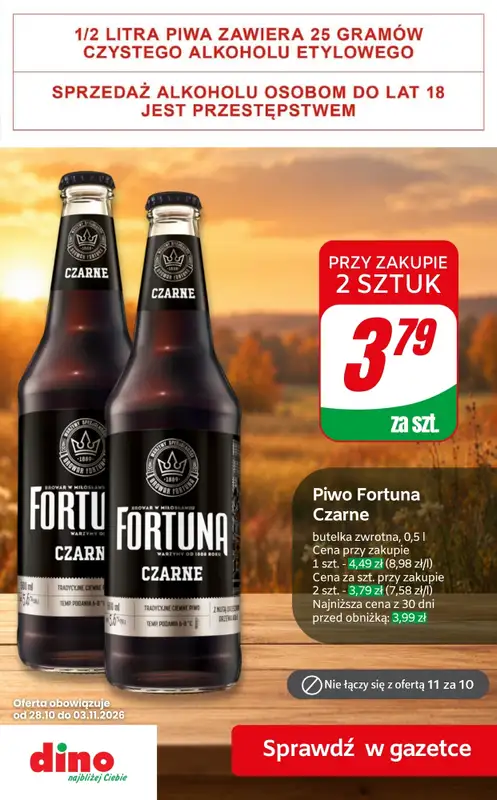 Dino - gazetka promocyjna Najlepsze oferty na PIWO! od piątku 30.10 do wtorku 03.11 - strona 2