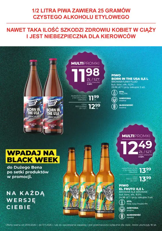 Duży Ben - gazetka promocyjna Gazetka piwna od czwartku 29.10 do środy 11.11 - strona 19