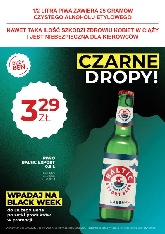 Duży Ben - gazetka promocyjna Gazetka piwna od czwartku 29.10 do środy 11.11 - strona 13