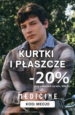 Medicine - gazetka promocyjna -20% na kurtki i płaszcze dla niego od piątku 30.10 do poniedziałku 02.11