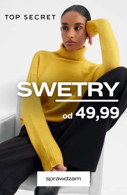 Top Secret - gazetka promocyjna Swetry już od 49,99 zł od piątku 30.10 do poniedziałku 09.11