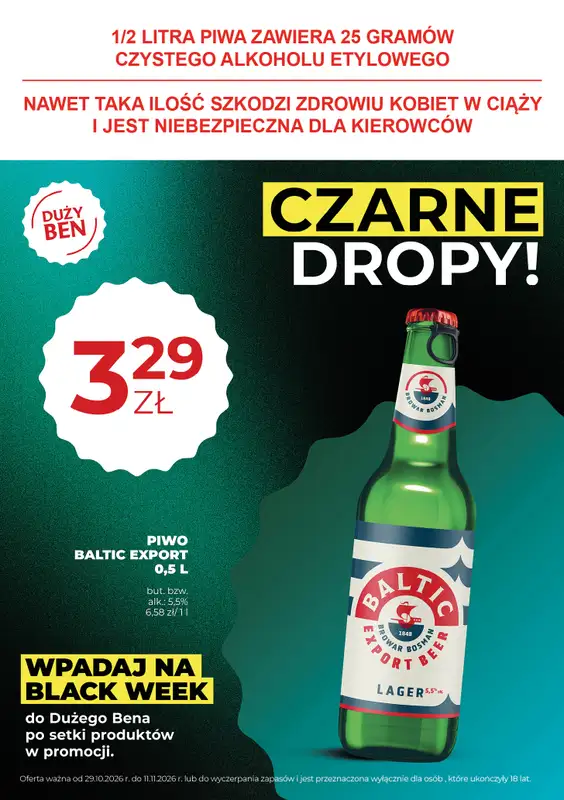 Duży Ben - gazetka promocyjna Gazetka piwna od czwartku 29.10 do środy 11.11 - strona 13