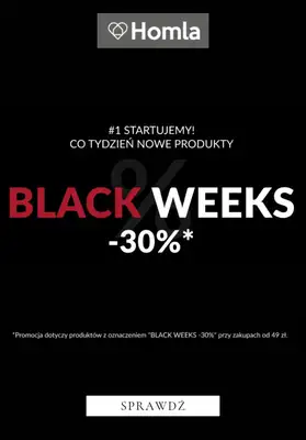 Homla - gazetka promocyjna Black Weeks -30% od 49 zł od piątku 30.10 