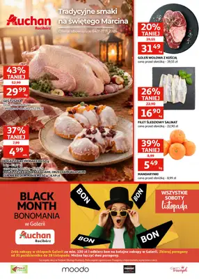 Auchan - gazetka promocyjna Gazetka Racibórz I Tradycyjne smaki na Świętego Marcina od środy 04.11 do wtorku 17.11