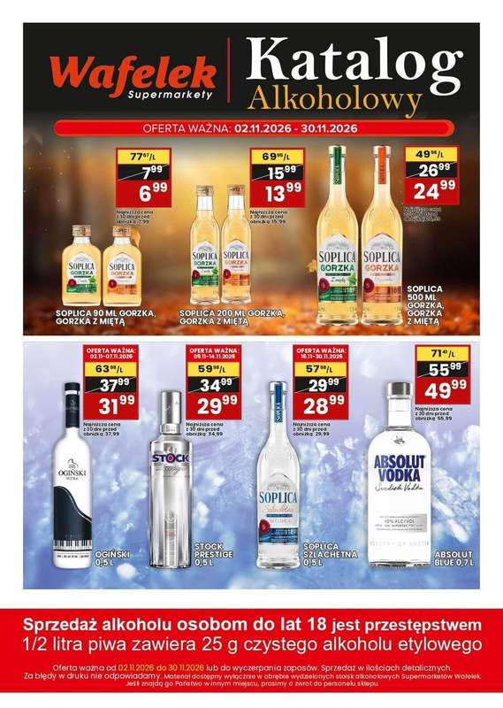 Wafelek - gazetka promocyjna Katalog alkoholowy od poniedziałku 02.11 do poniedziałku 30.11