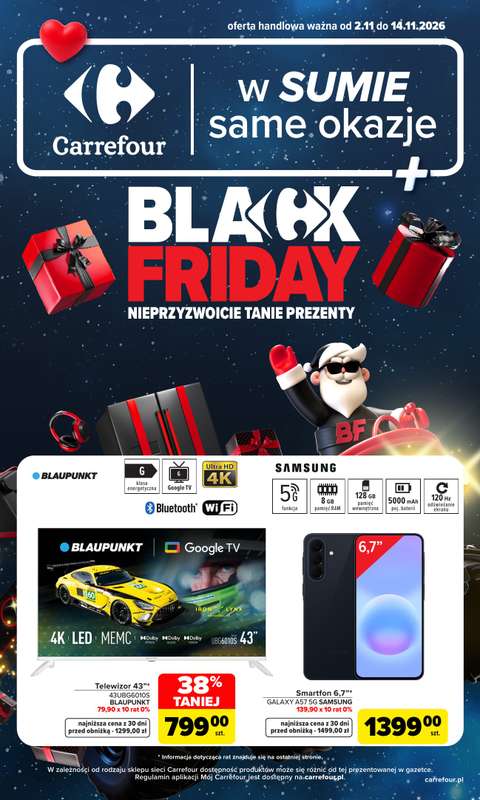 Carrefour - gazetka promocyjna Gazetka Black Friday od poniedziałku 02.11 do soboty 14.11