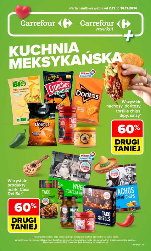 Carrefour - gazetka promocyjna Gazetka Kuchnia Meksykańska od poniedziałku 02.11 do soboty 14.11