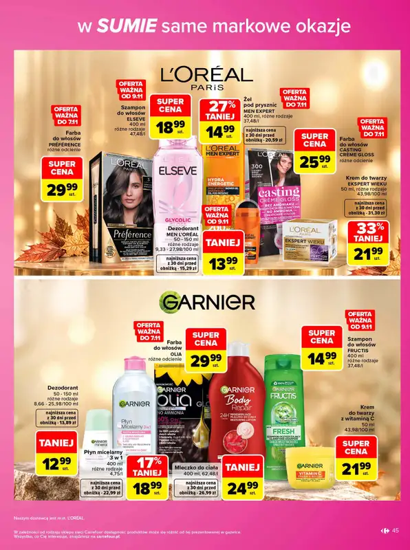 Carrefour - gazetka promocyjna Gazetka Same markowe okazje od poniedziałku 02.11 do soboty 14.11 - strona 45