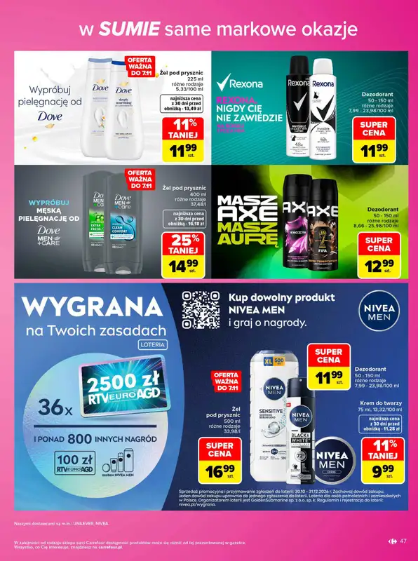 Carrefour - gazetka promocyjna Gazetka Same markowe okazje od poniedziałku 02.11 do soboty 14.11 - strona 47