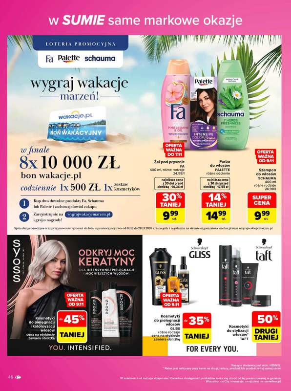 Carrefour - gazetka promocyjna Gazetka Same markowe okazje od poniedziałku 02.11 do soboty 14.11 - strona 46