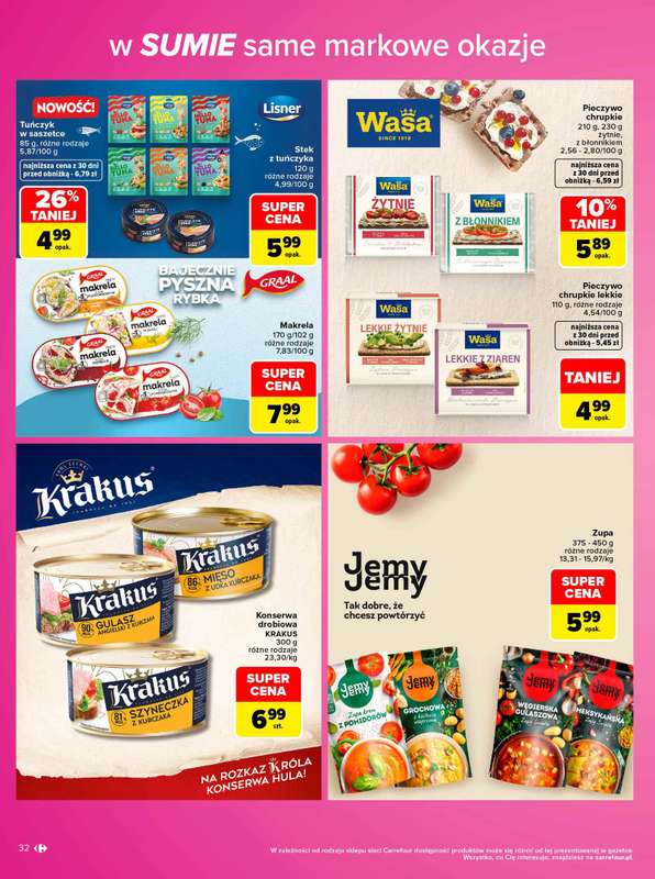 Carrefour - gazetka promocyjna Gazetka Same markowe okazje od poniedziałku 02.11 do soboty 14.11 - strona 32