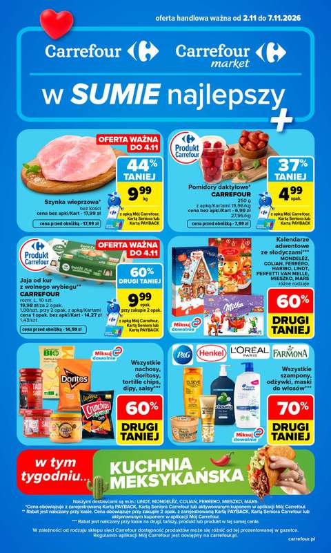 Carrefour Market - gazetka promocyjna Gazetka Carrefour Market od poniedziałku od poniedziałku 02.11 do soboty 07.11