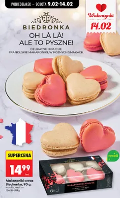 Makaroniki serca wanilia, malina promocja w Biedronka