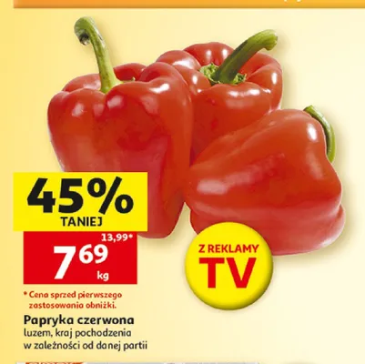 Papryka czerwona luzem promocja w Auchan