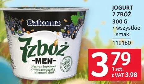 Jogurt 7 zbóż Bakoma Izboz 300 g promocja w Selgros