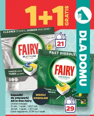 Kapsułki do zmywarki All in One Fairy promocja w Netto