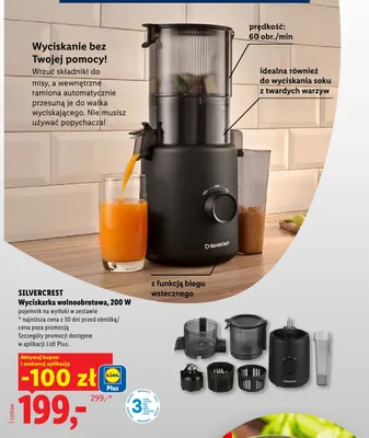 Wyciskarka wolnoobrotowa Silvercrest promocja w Lidl