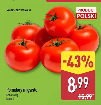Pomidory mięsiste polskie promocja w Aldi