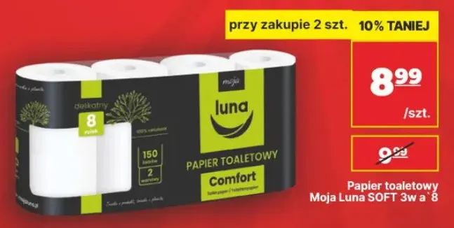 Papier toaletowy Moja Luna Soft 3w 8-pak promocja w API Market